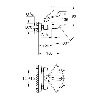 Grohe Eurosmart Tek Kumandalı Banyo Bataryası - 25243003 - 2