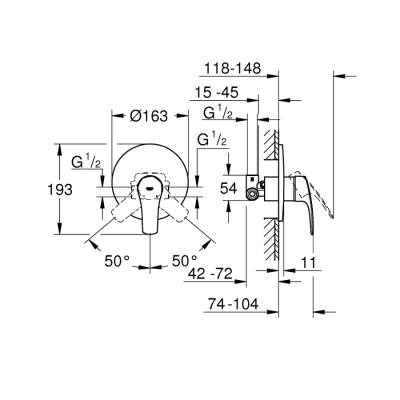 Grohe Eurosmart Tek Kumandalı Duş Bataryası - 33556003 - 2