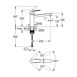 Grohe Eurosmart Tek Kumandalı Eviye Bataryası - 30463000 - 2