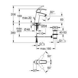 Grohe Eurosmart Tek Kumandalı Lavabo Bataryası M-Boyut - 23322001 - 2