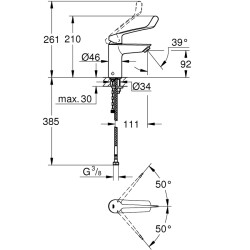 Grohe Eurosmart Tek Kumandalı Lavabo Bataryası S - Boyut - 23984003 - 2