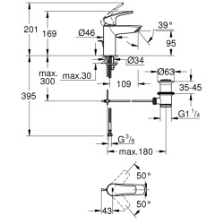 Grohe Eurosmart Tek Kumandalı Lavabo Bataryası S - Boyut - 33265003 - 2