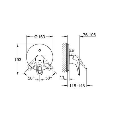 Grohe Eurostyle Ankastre Banyo/Duş Bataryası - 19506003 - 2