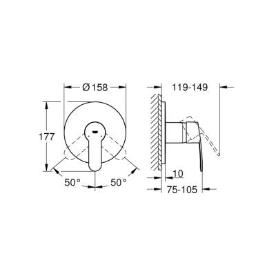 Grohe Eurostyle Cosmopolitan Ankastre Duş Bataryası - 24051002 - 2