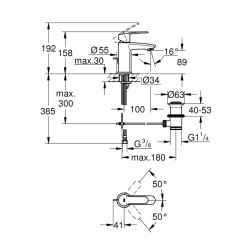 Grohe Eurostyle Cosmopolitan Tek Kumandalı Lavabo Bataryası S-Boyut - 23037002 - 2