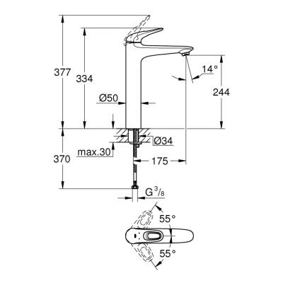 Grohe Eurostyle Tek Kumandalı Lavabo Bataryası Xl-Boyut - 23570Ls3 - 2