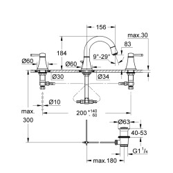 Grohe Grandera 3 Delikli Lavabo Bataryası 1/2' S-Boyut - 20417Ig0 - 2