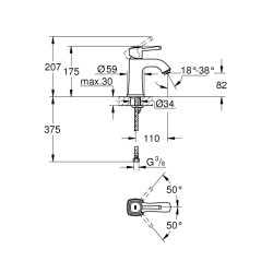 Grohe Grandera Tek Kumandalı Lavabo Bataryası M-Boyut - 23310000 - 2