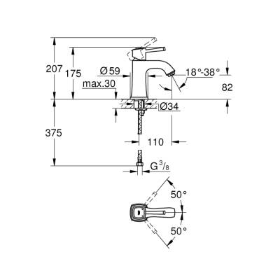 Grohe Grandera Tek Kumandalı Lavabo Bataryası M-Boyut - 23310000 - 2