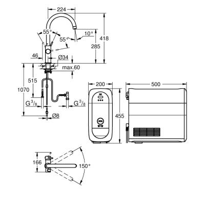 Grohe Grohe Blue Home C - Çıkış Uçlu Başlangıç Kiti - 31455DC1 - 2