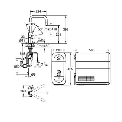 Grohe Grohe Blue Home U - Spout Starter Kit With Pull - Out Mousseur - 31543DC0 - 2