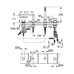 Grohe Grohe Plus Dört Delikli Küvet Bataryası - 29307Al3 - 2