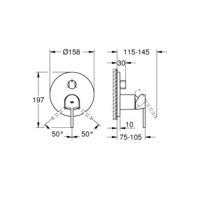 Grohe Grohe Plus Tek Kumandalı 3 Yönlü Banyo Bataryası - 24093003 - 2