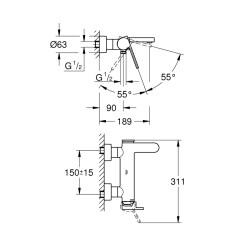 Grohe Grohe Plus Tek Kumandalı Banyo Bataryası - 33553003 - 2