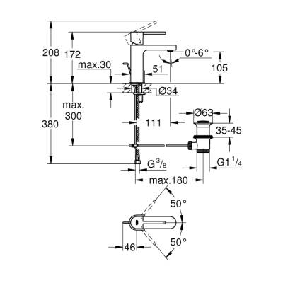 Grohe Grohe Plus Tek Kumandalı Lavabo Bataryası S-Boyut - 32612Al3 - 2