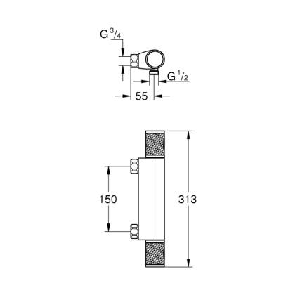 Grohe Grohtherm 1000 Performance Termostatik Duş Bataryası - 34777000 - 2