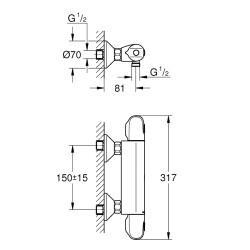 Grohe Grohtherm 1000 Termostatik Duş Bataryası - 34550000 - 2