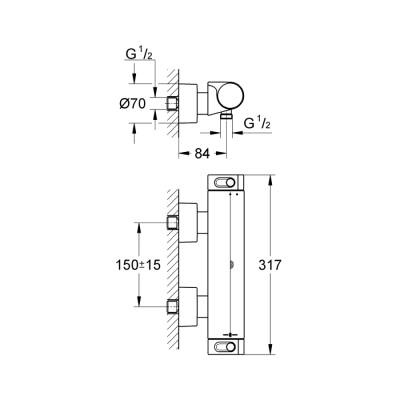 Grohe Grohtherm 2000 Termostatik Duş Bataryası - 34169001 - 2