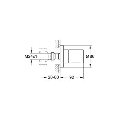 Grohe Grohtherm 3000 Cosmopolitan Ankastre Stop Valf - 19470000 - 2