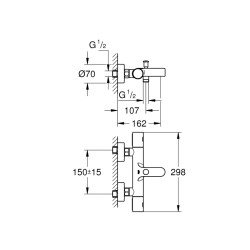 Grohe Grohtherm 800 Cosmopolitan Termostatik Banyo Bataryası - 34766000 - 2