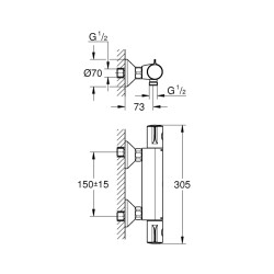 Grohe Grohtherm 800 Termostatik Duş Bataryası - 34558000 - 2