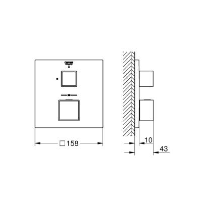 Grohe Grohtherm Cube Ankastre Termostatik Banyo Bataryası - 24153000 - 2