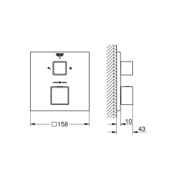 Grohe Grohtherm Cube Termostatik Banyo/Duş Bataryası - 24154000 - 2