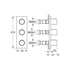 Grohe Grohtherm F Üç Valfli Akış Kontrollü Kumanda - 27625000 - 2