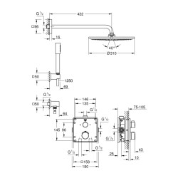 Grohe Grohtherm Rainshower Cosmopolitan 310 Duş Seti - 34730000 - 2