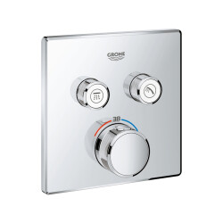 Grohe Grohtherm Smartcontrol Çift Valfli Akış Kontrollü, Ankastre Termostatik Duş Bataryası - 29124000 - 1