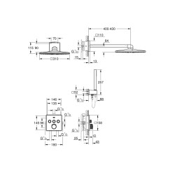 Grohe Grohtherm Smartcontrol Rainshower Smartactive 310 Cube Duş Seti - 34706000 - 2