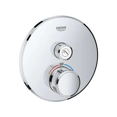 Grohe Grohtherm Smartcontrol Tek Valfli Akış Kontrollü, Ankastre Termostatik Duş Bataryası - 29118000 - 1