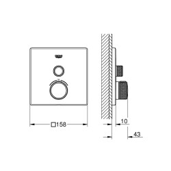 Grohe Grohtherm Smartcontrol Tek Valfli Akış Kontrollü, Ankastre Termostatik Duş Bataryası - 29123000 - 2