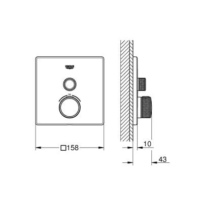 Grohe Grohtherm Smartcontrol Tek Valfli Akış Kontrollü, Ankastre Termostatik Duş Bataryası - 29123000 - 2