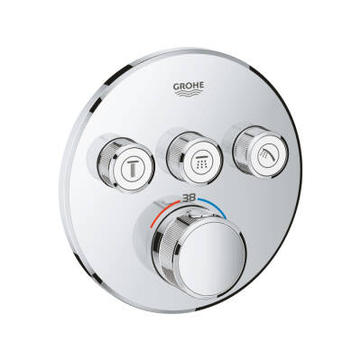 Grohe Grohtherm Smartcontrol Üç Valfli Akış Kontrollü, Ankastre Termostatik Duş Bataryası - 29121000 - 1