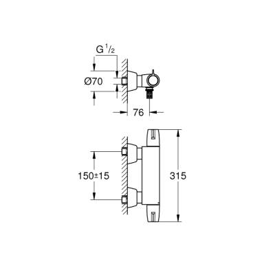 Grohe Grohtherm Special Termostatik Lavabo Bataryası 1/2' - 34666000 - 2