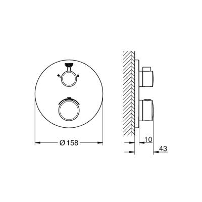 Grohe Grohtherm Termostatik Banyo/Duş Bataryası - 24076000 - 2