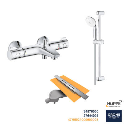 Grohe Grotherm Banyo Bataryası Seti + Hüppe Galata X Duş Kanalı -20 - 1