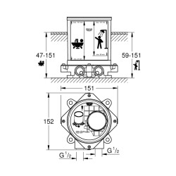 Grohe İç Montaj Gövdesi ½' - 29086000 - 2