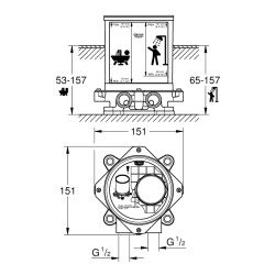 Grohe İç Montaj Gövdesi ½' - 45984001 - 2