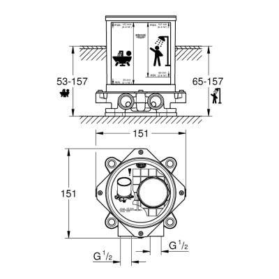 Grohe İç Montaj Gövdesi ½' - 45984001 - 2