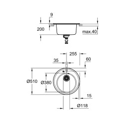 Grohe K200 Kompozit Eviye - 31656At0 - 2