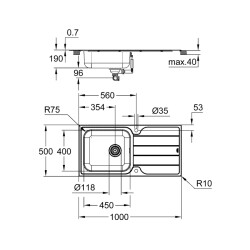 Grohe K500 Damlalıklı Paslanmaz Çelik Eviye - 31563Sd1 - 2