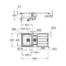 Grohe K500 Damlalıklı Paslanmaz Çelik Eviye - 31572Sd1 - 2