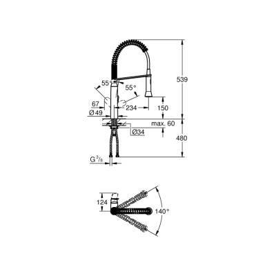 Grohe K7 Tek Kumandalı Eviye Bataryası - 31379000 - 2