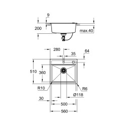 Grohe K700 Kompozit Eviye - 31651Ap0 - 2