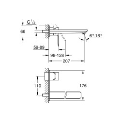 Grohe Lineare İki Delikli Lavabo Bataryası L-Boyut - 23444001 - 2