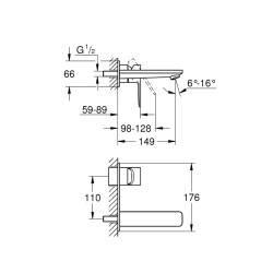 Grohe Lineare İki Delikli Lavabo Bataryası M-Boyut - 19409001 - 2