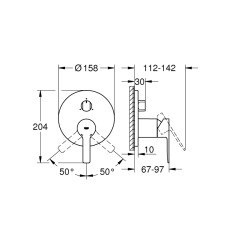 Grohe Lineare Tek Kumandalı 3 Yönlü Banyo Bataryası - 24095001 - 2