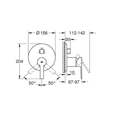 Grohe Lineare Tek Kumandalı 3 Yönlü Banyo Bataryası - 24095Dc1 - 2